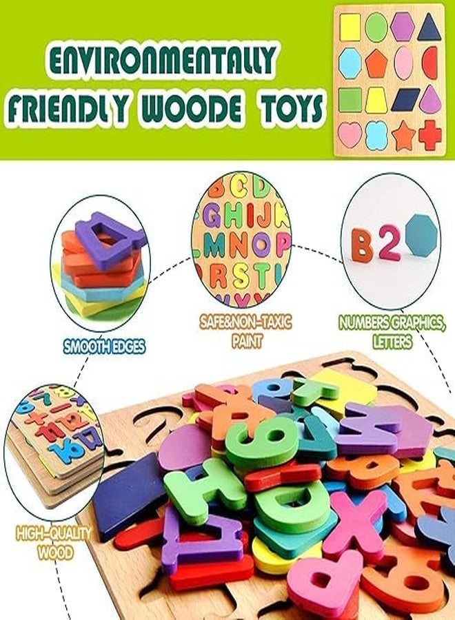 ZELVO Wooden Learning Educational ABCD Board for Kids, Activity Toys for Toddlers & Preschoolers | ABCD Puzzle Set | Puzzle Toys for 2 Years Old Boys & Girls (Alphabets, Numbers & Shapes) - Image 3